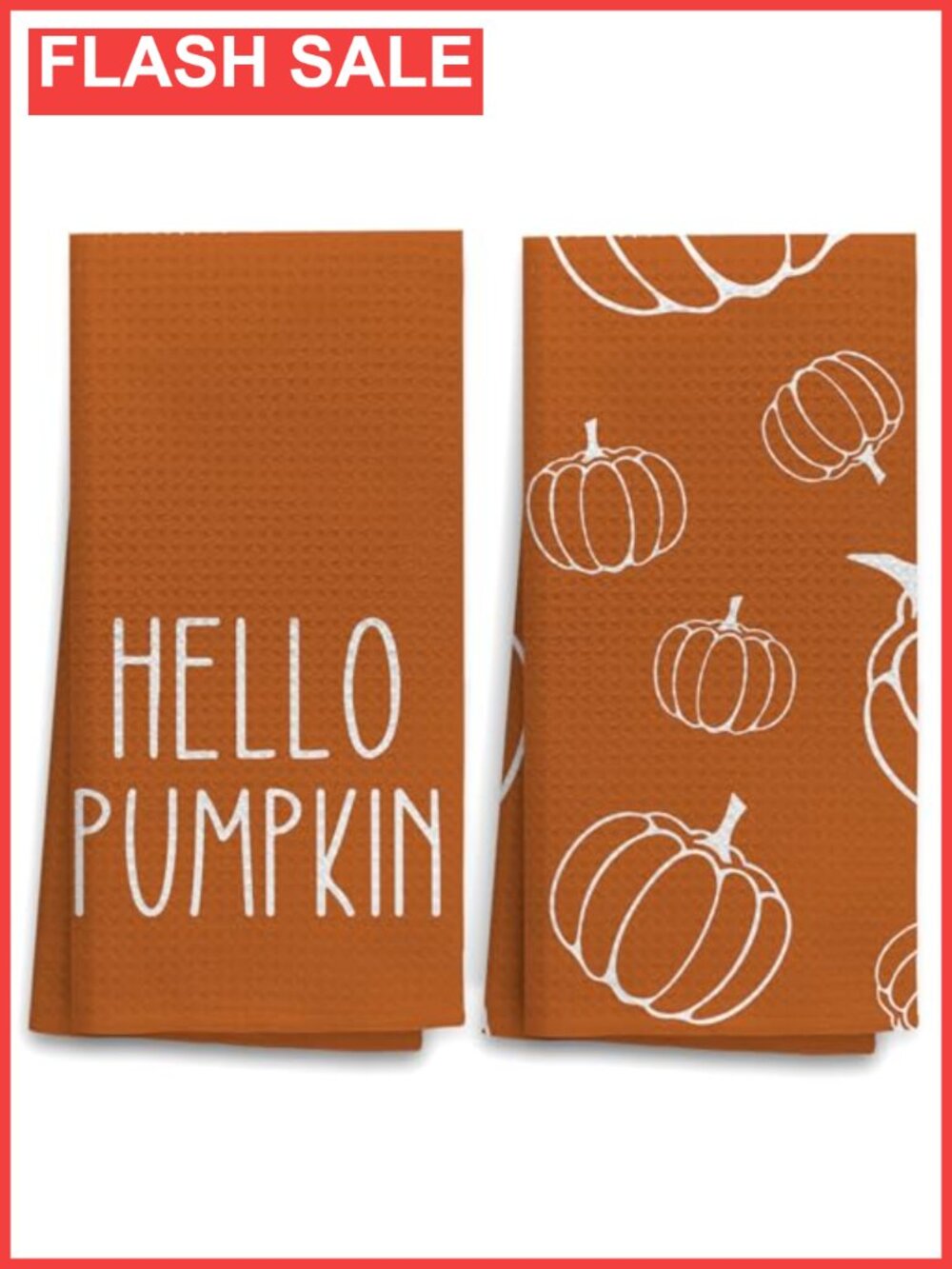 Fall Pumpkin Kitchen Dish Towels Set of 2 Polyester 16x24 Inch Farmhouse